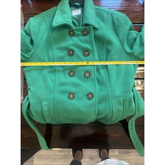 Old Navy Double Breasted Belted Green Pea Coat Size XL - Picture 11 of 11